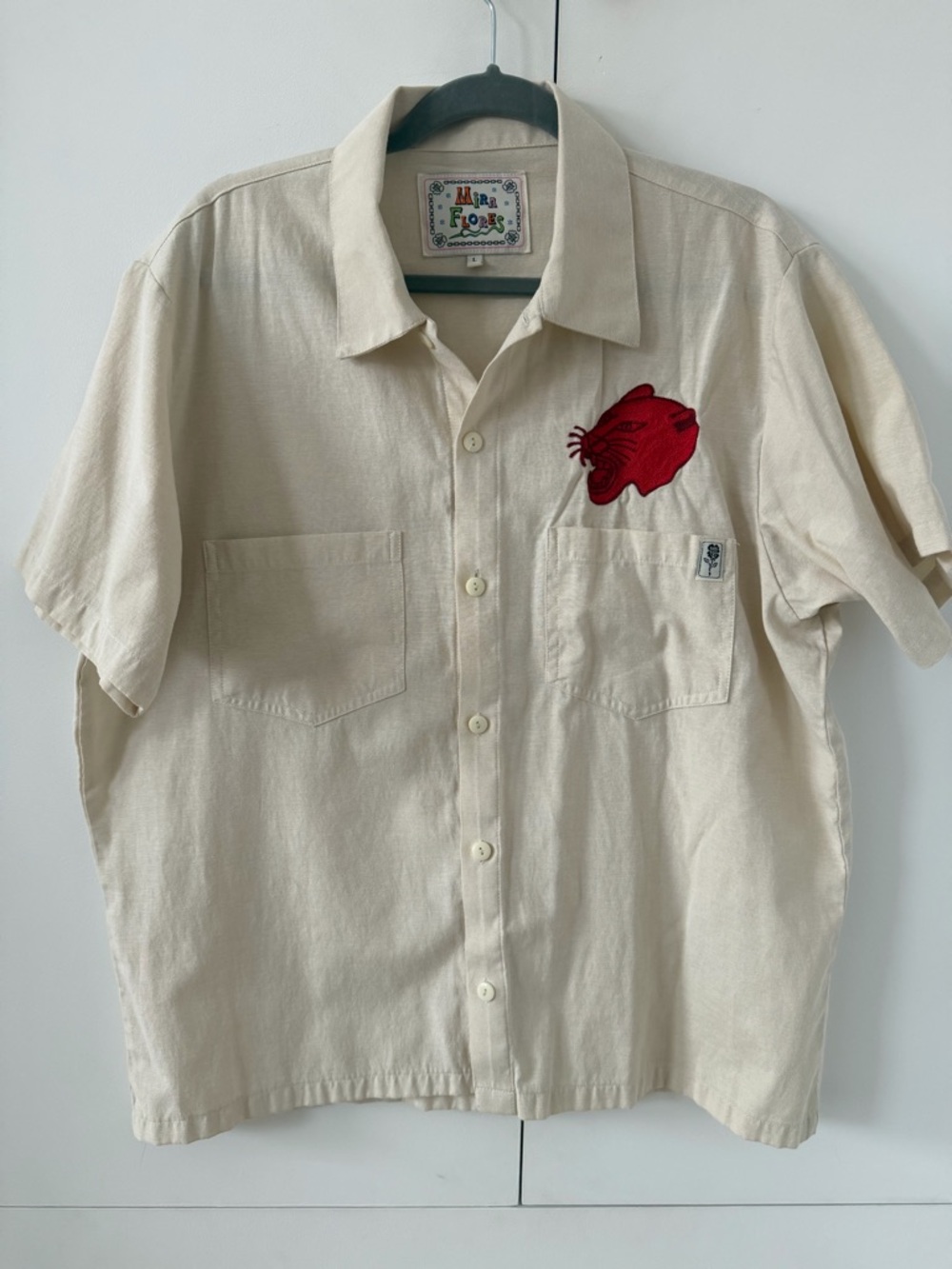 Mira Flores custom embroidered shirt